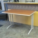 Teknion Cherry Top Height Adjustable 48" x 29" Table, Latte Trim